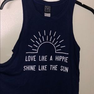 Hippie high neck racer back tank
